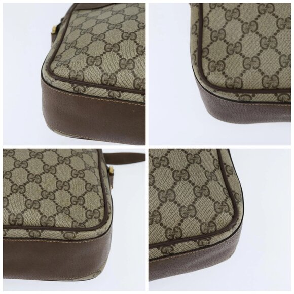 GUCCI GG Supreme Web Sherry Line Shoulder Bag PVC Beige Red Auth - Picture 15 of 15